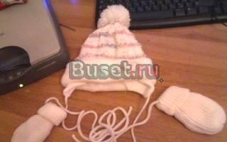 Шапка и варежки на д. 6-12м Москва