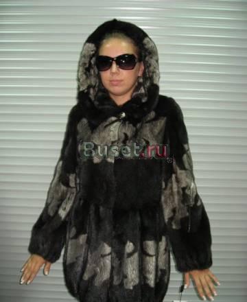 Новая норковая шуба с узором Санкт-Петербург
