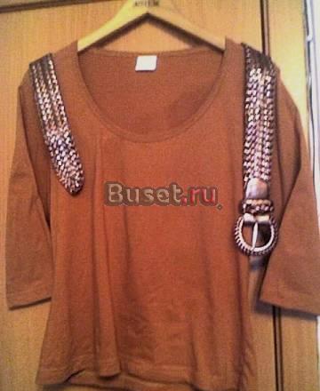 Трикотажная блузка (х/б) c золотистым ремнем Санкт-Петербург