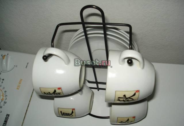 Чашки с блюдцами набор 4 шт. фарфоровые Москва