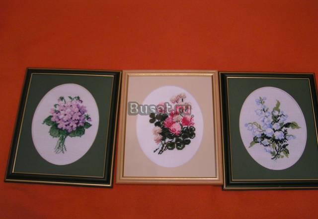 Потрясающая вышивка  крестом Цветы Москва