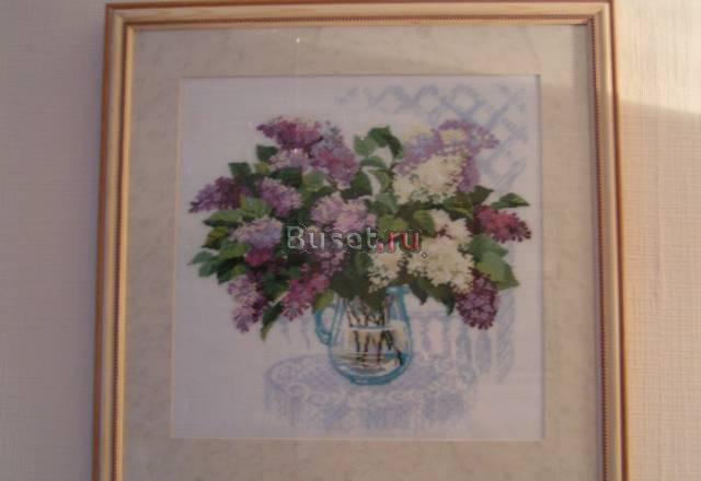 Великолепная Вышивка крестом. Сирень.  Размер выши Москва