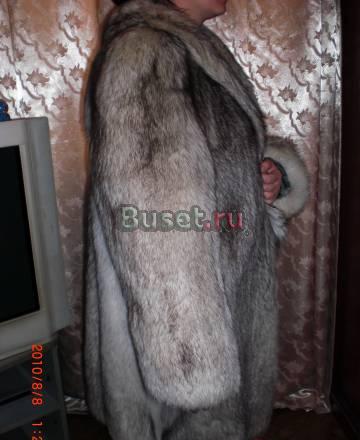 Шуба из песца  серая Москва