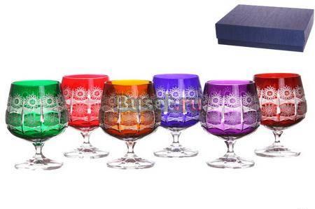 Бокалы для бренди из цветного хрусталя Москва