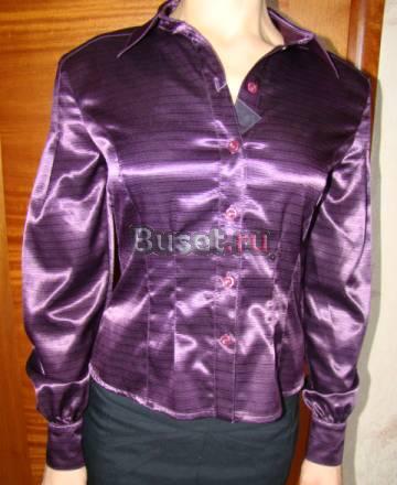 Новая фиолетовая блузка од атлас - р.42 Москва