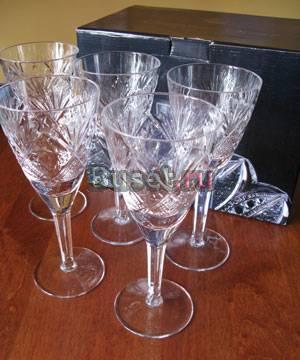 Новые хрустальные фужеры 18 см 5шт Москва