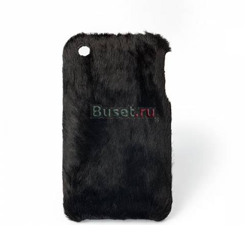 Чехол подарок для iPhone мех черный Москва