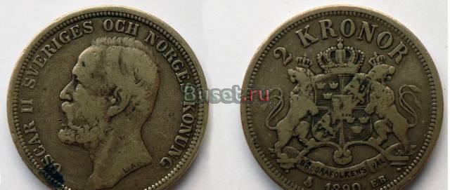 2 кроны 1890, Швеция Калуга