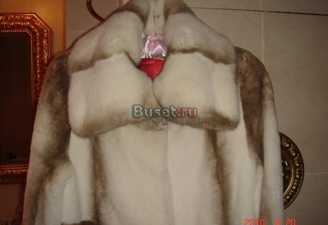 Новая шуба из щипаного бобра белая с подпалом Москва