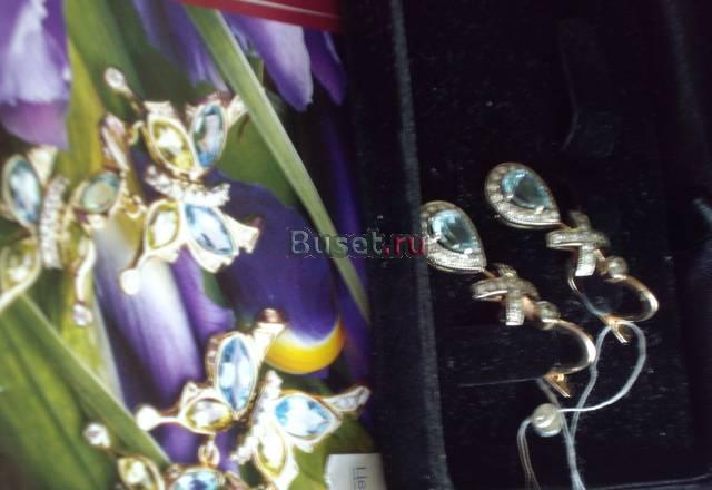 Серьги с топазом и бриллиантами Санкт-Петербург