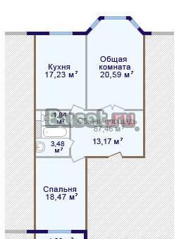 2-комнатная квартира ул.Янки Купалы д.13 Нижний Новгород