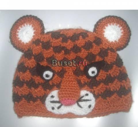Шерстяная шапочка от 4 лет.Тигренок Москва