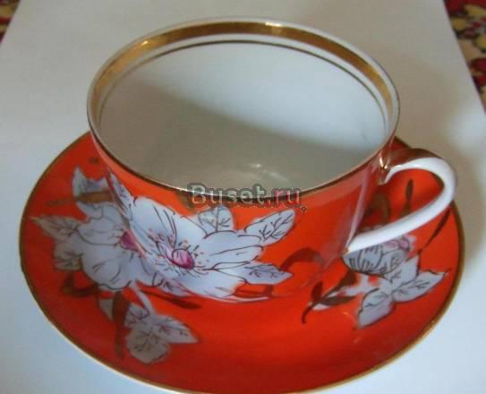 Роскошная чайная пара "Мальва", 70-е годы 20 века Брянск