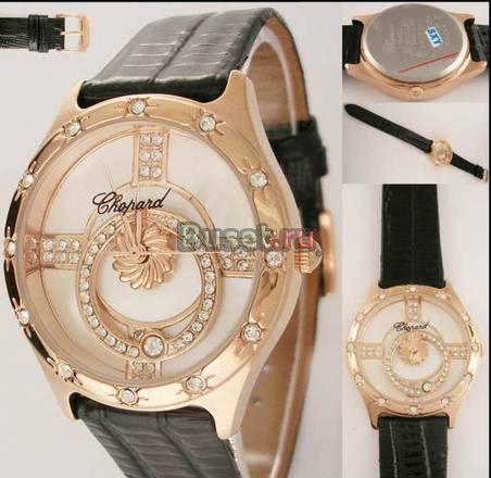 Chopard (Ж., кварц, кожа, стразы, элипсное вращение) Москва