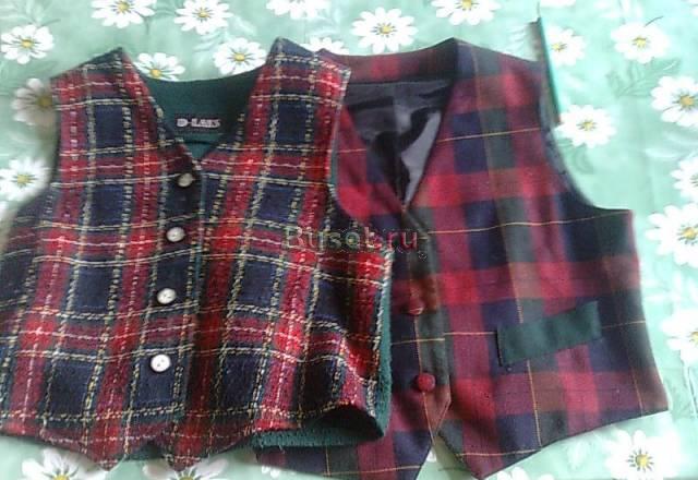 Школьная форма (2 жилета в клетку) на дев. 7-9 лет Москва