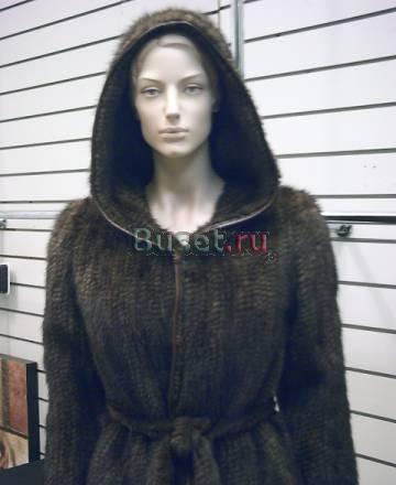 Норковая шуба вязаная новая орех нежный мех Москва