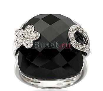 Золотое кольцо-черный агат,бриллианты Москва