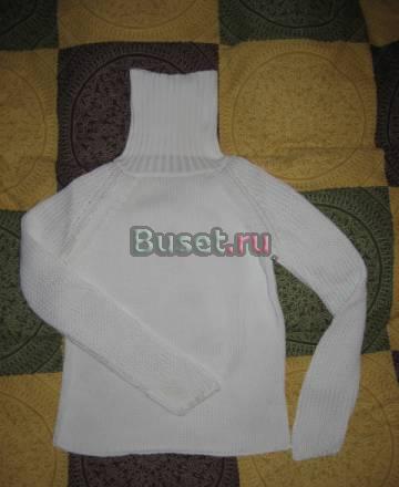 Вязаная водолазка Zara.100 хлопок,белая. р.м (44) Москва