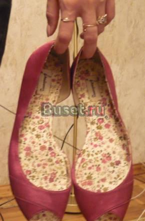 Атласные балетки цвета фуксия Москва