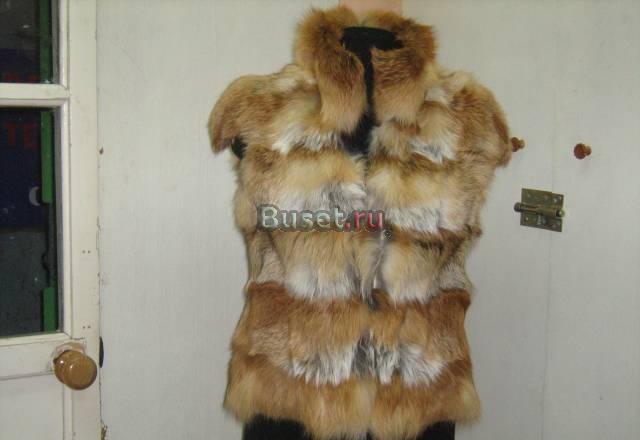 Меховые жилеты из лисы рыжие Москва