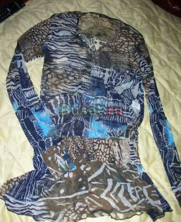 Кофточка бирюзовая с  топиком Москва