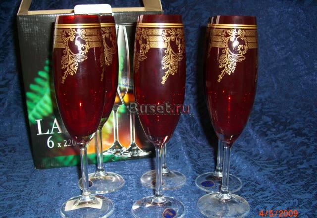 Фужеры для шампанского.6шт.Богемия Москва