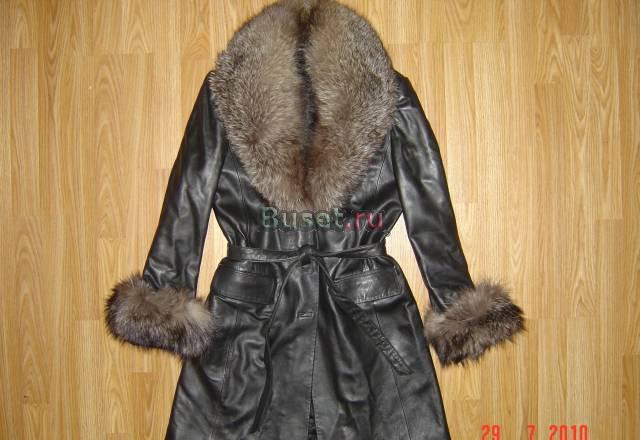 Кожаная куртка с чернобуркой р. 46 Санкт-Петербург