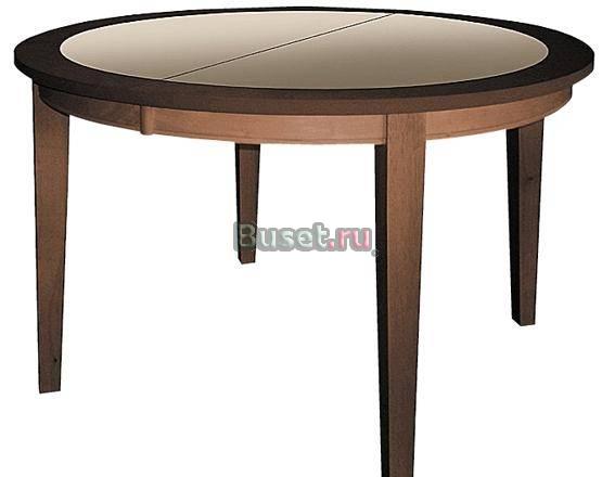 Стол раскладной ТМ-1938Т со стеклом, темный дуб Москва