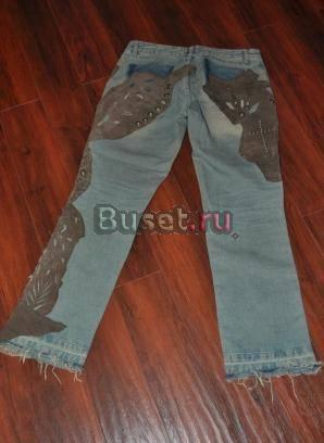 Джинсы с отделкой из кожи (Бразилия) Москва