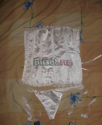 Атласный корсет с трусиками Москва