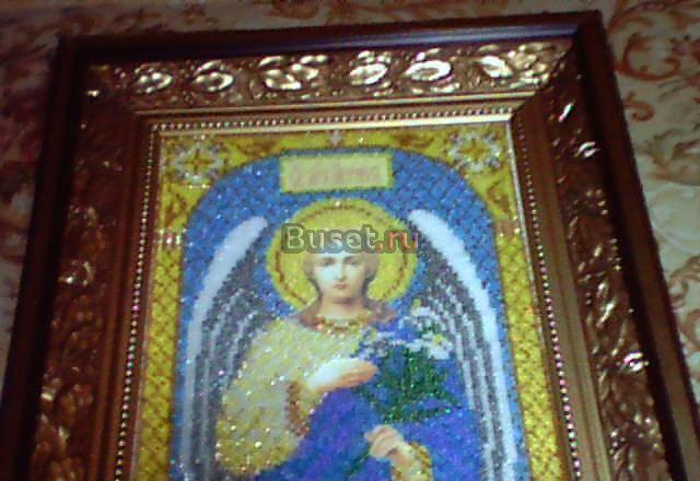 Икона Св.Арх.Гавриил вышитая бисером Курск