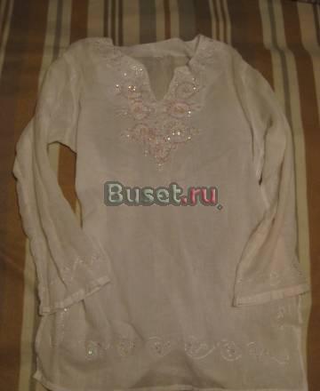 Туника белая с пайетками Москва