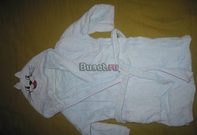 Халатик махровый с капюшоном "Котенок", р.86-92 Москва