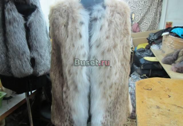 Меховой жилет из рыси с норкой Москва