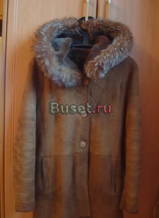 Натуральная дубленка с большим капюшоном (песец) Москва