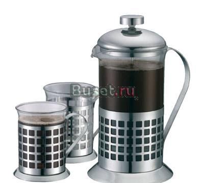 Заварник-пресс 600 мл со стаканами и 350 мл Москва