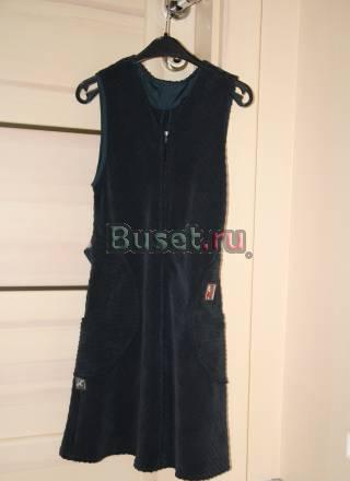 Школьный сарафан синего цвета, вельвет Москва