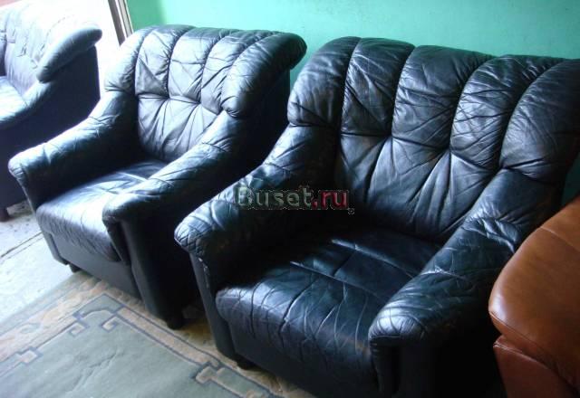 Диван кожаный и 2 кресла Санкт-Петербург
