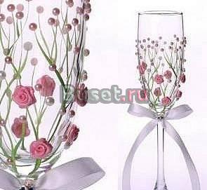 Свадебные бокалы, пригласительные, свет и музыка Москва