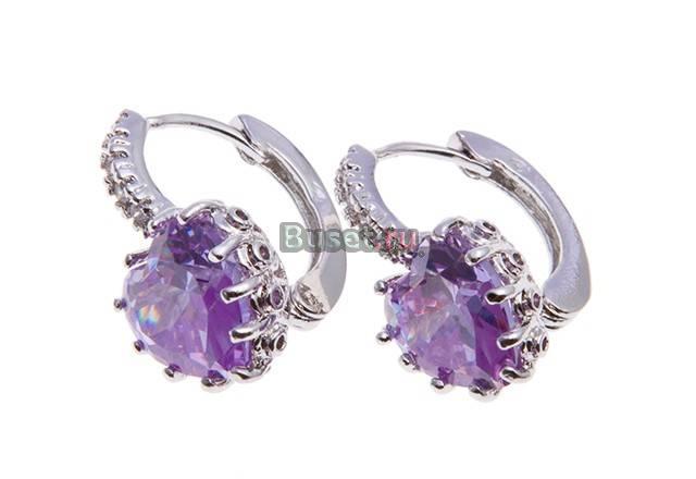 Серьги с цирконом Москва