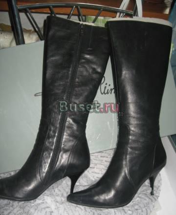 Сапоги Италия осень кожа,шпилька р 40-в полцены Москва