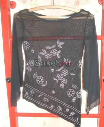 Черная прозрачная туника-блузка, очень красивая Санкт-Петербург