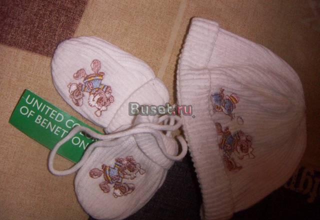 Benetton новые варежки на 3-6мес Москва