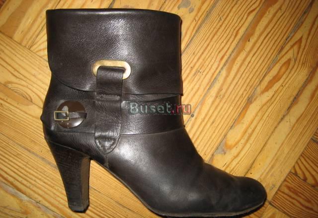 Кожаные полусапожки р.39,5 темно-коричневые Москва