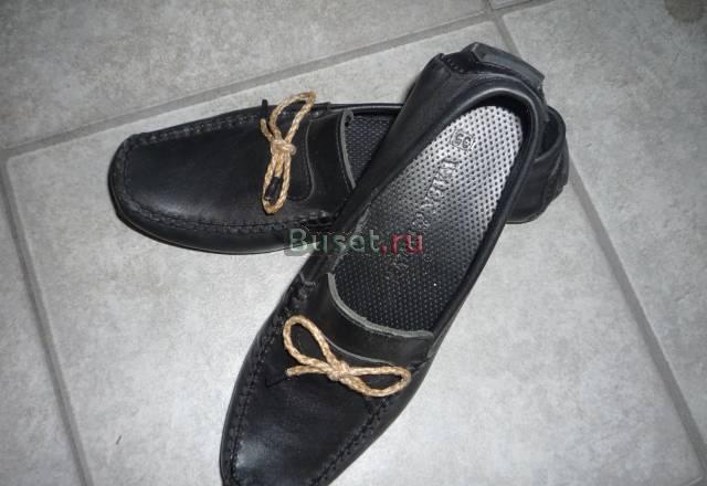 Макасины р.35 черные кожа Москва