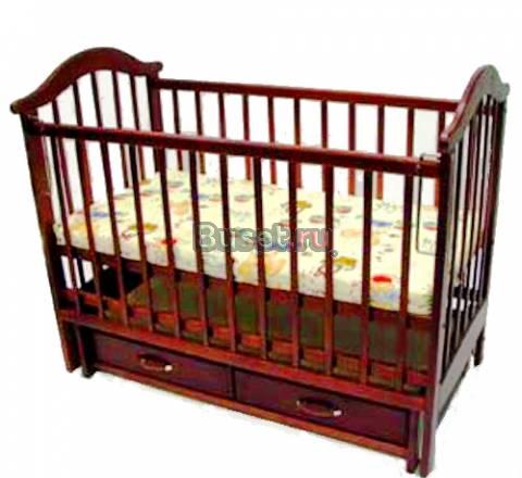 Кроватка "Виктория - 2" с маятником и ящиком. Нова Москва