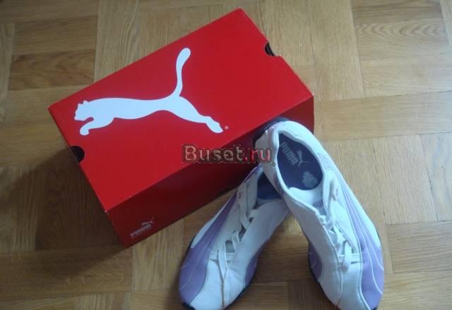 Кроссовки Puma белые с сиреневым Москва