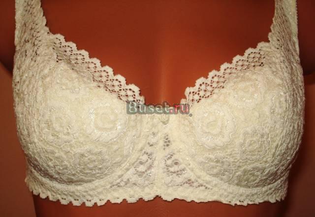 Лифчик бюстгалтер 44-46 р. кремовый,кружевной,х/б Москва