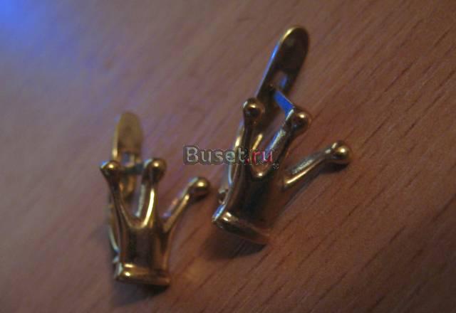 Позолоченные серёжки в виде корон Санкт-Петербург