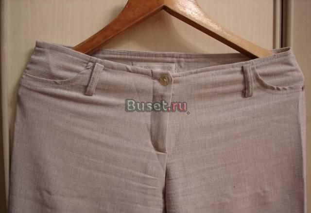 Брючки серенькие ,материал под лен Москва